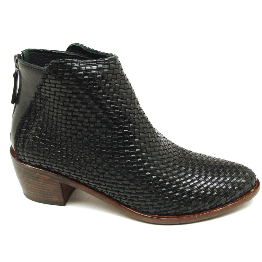 Ron White Leather Woven Booties